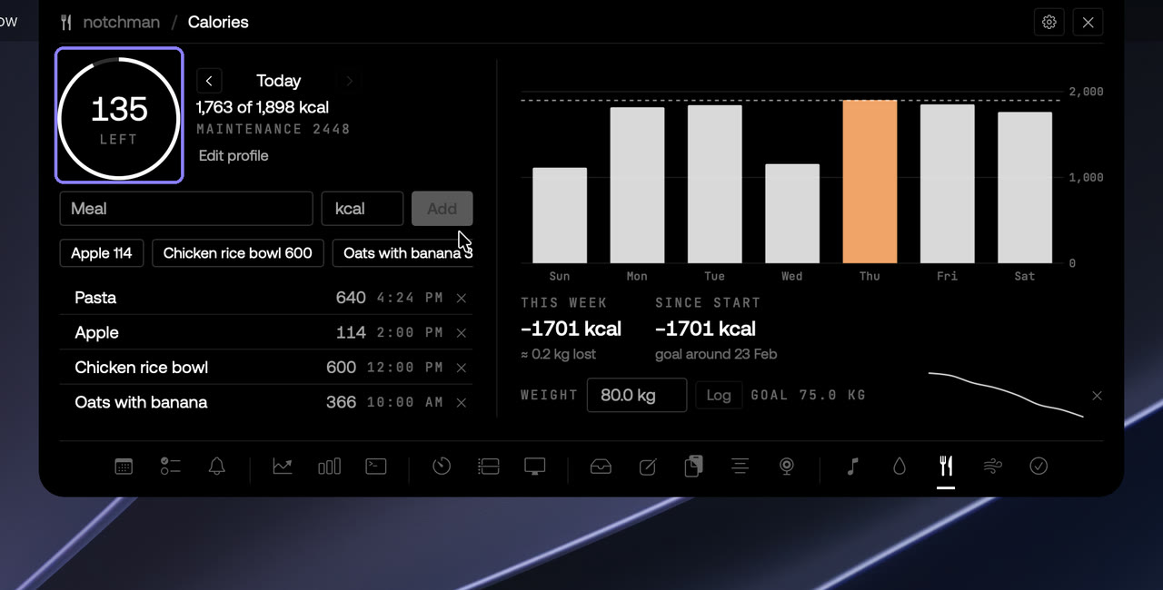notchman Calories
